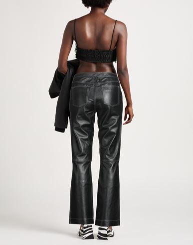Woman Pants Black Size 10 Lambskin