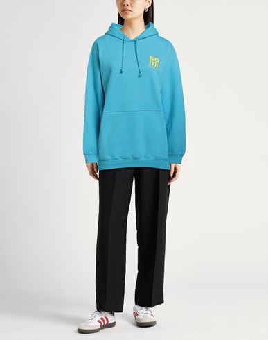 Woman Sweatshirt Azure Size L Cotton, Polyester