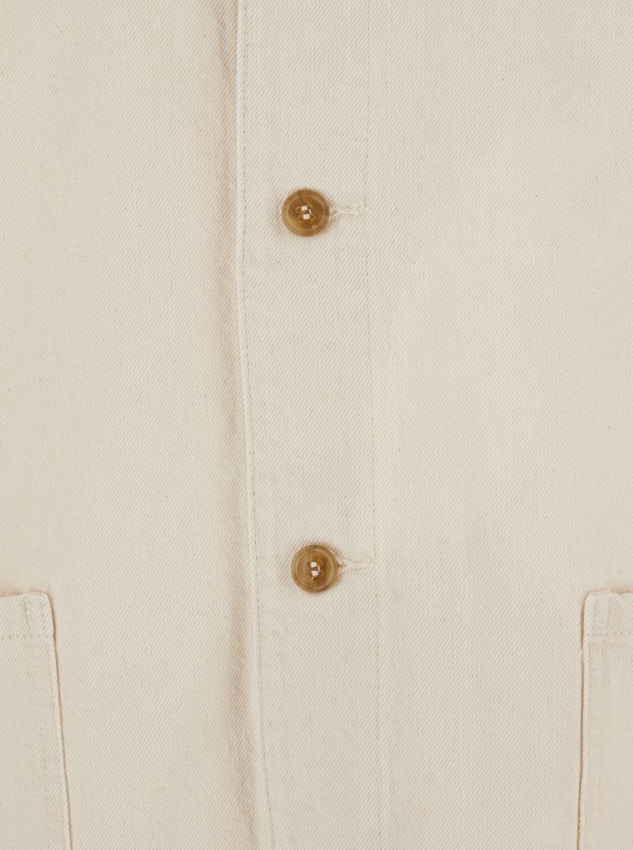 'Kerlouan' Beige Jacket With Classic Collar And Front Button Closure In Cotton Man