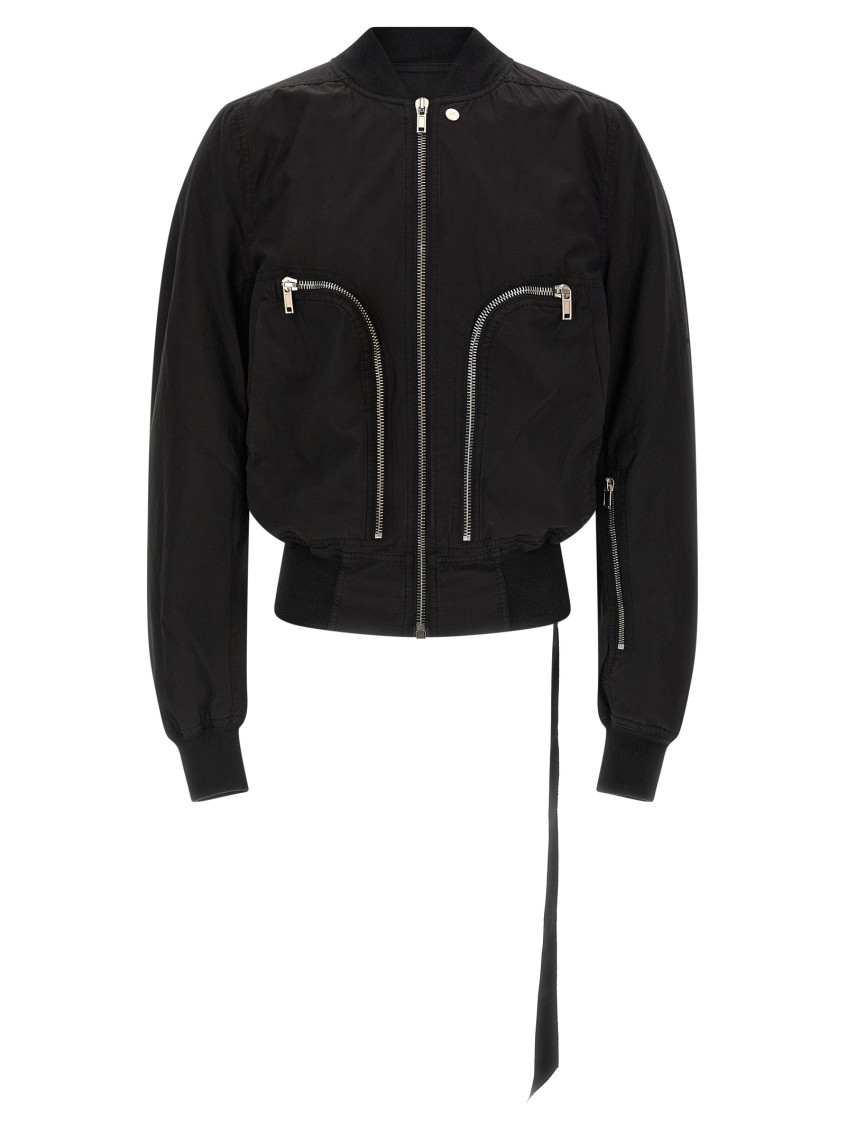Black Solid Bomber Jackets