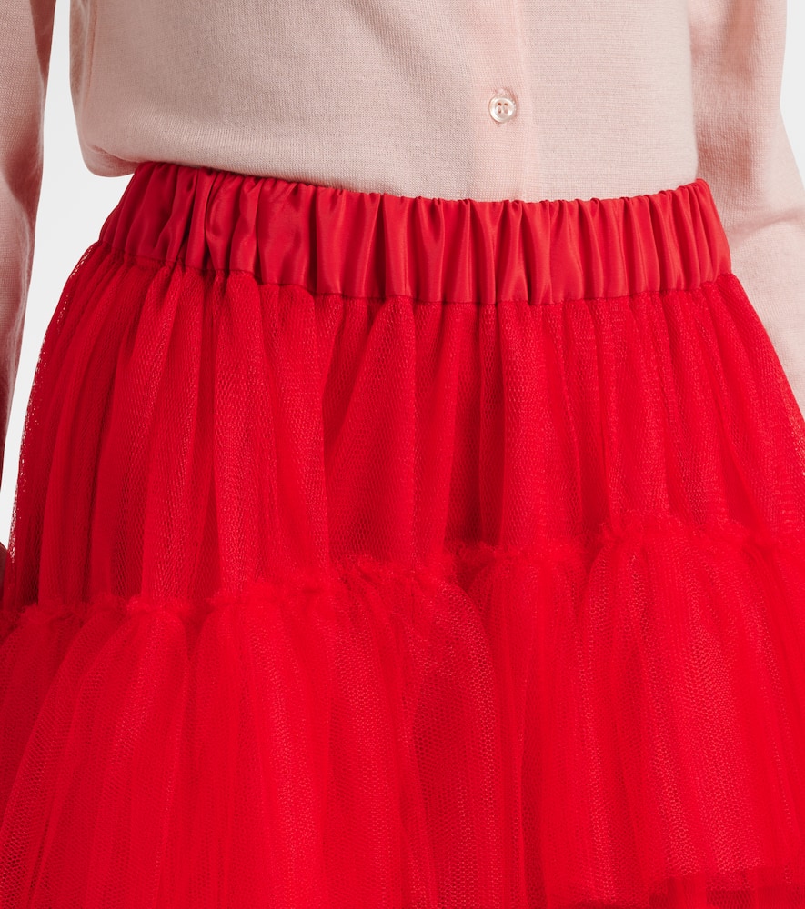 Tiered tulle midi skirt