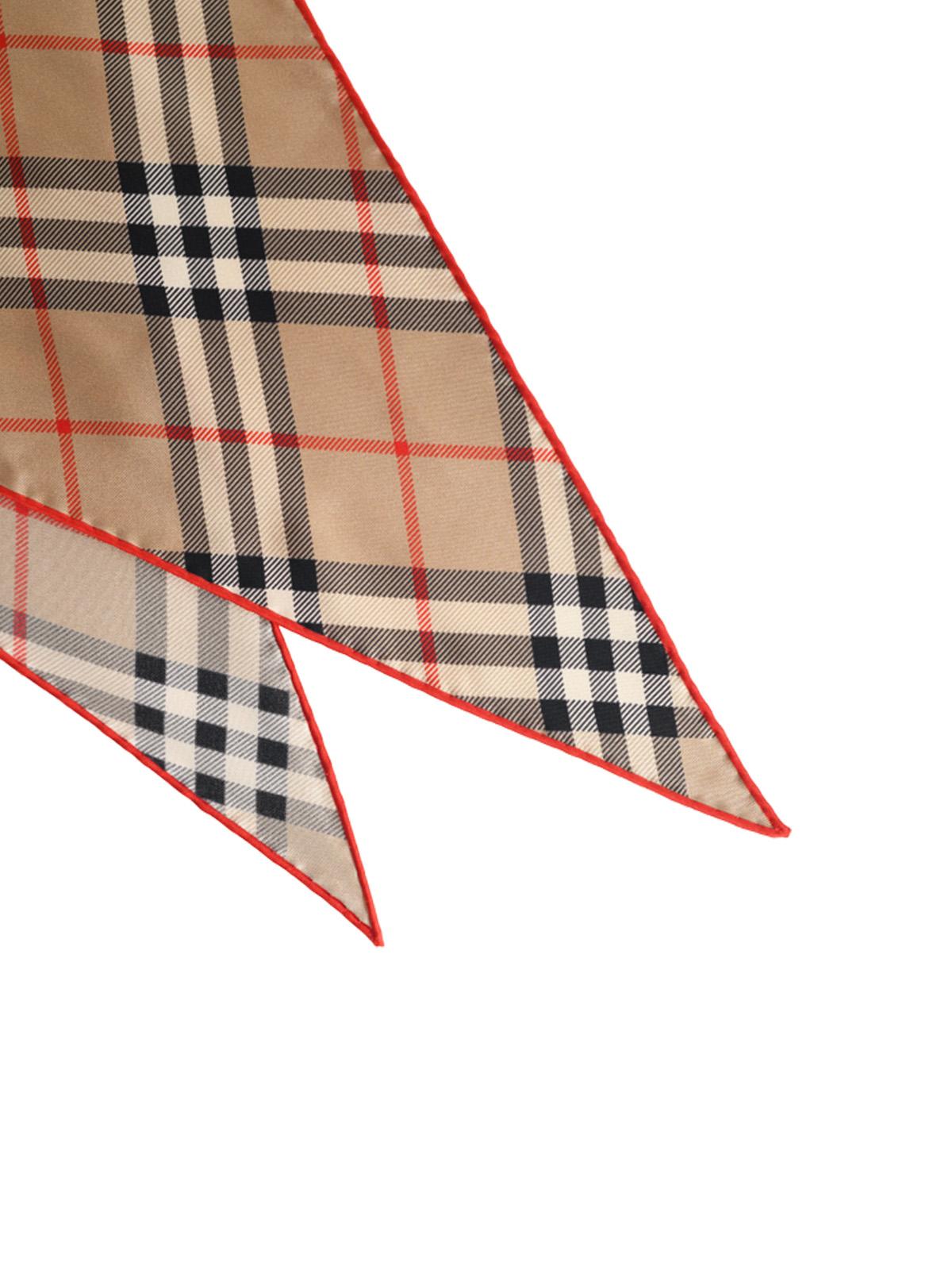 Burberry Sand Beige 'Check' Silk Scarf
