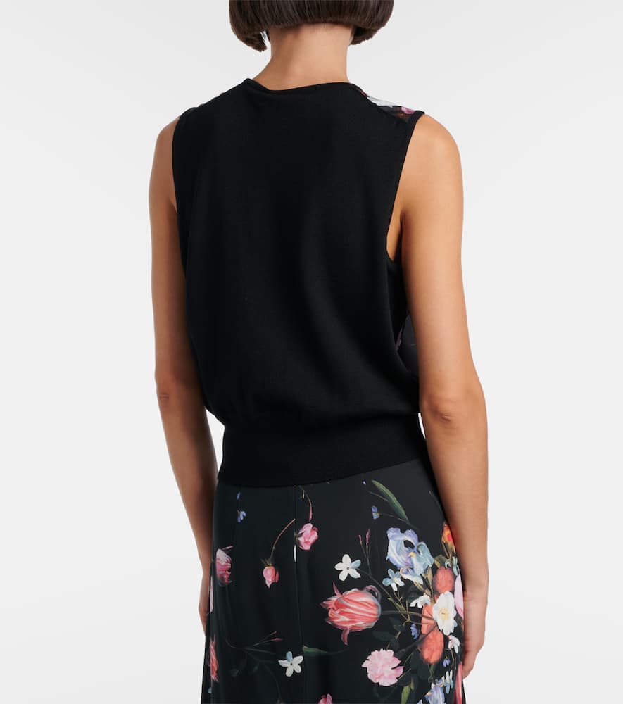 Floral printed wool top