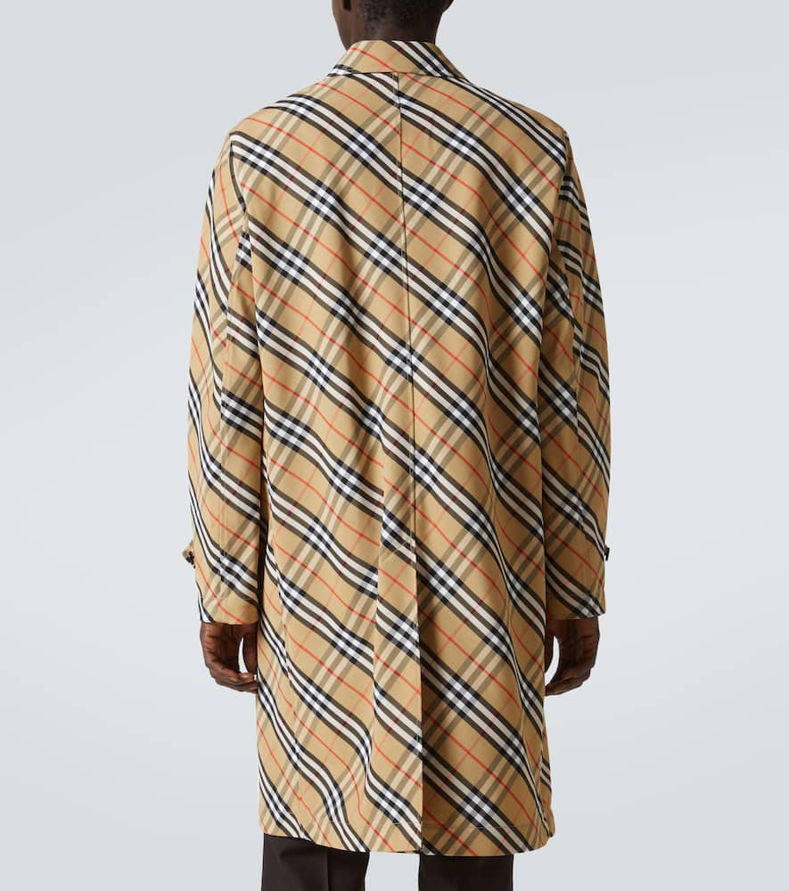 Check cotton car coat