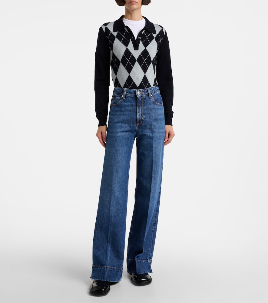 Slice high-rise flared jeans