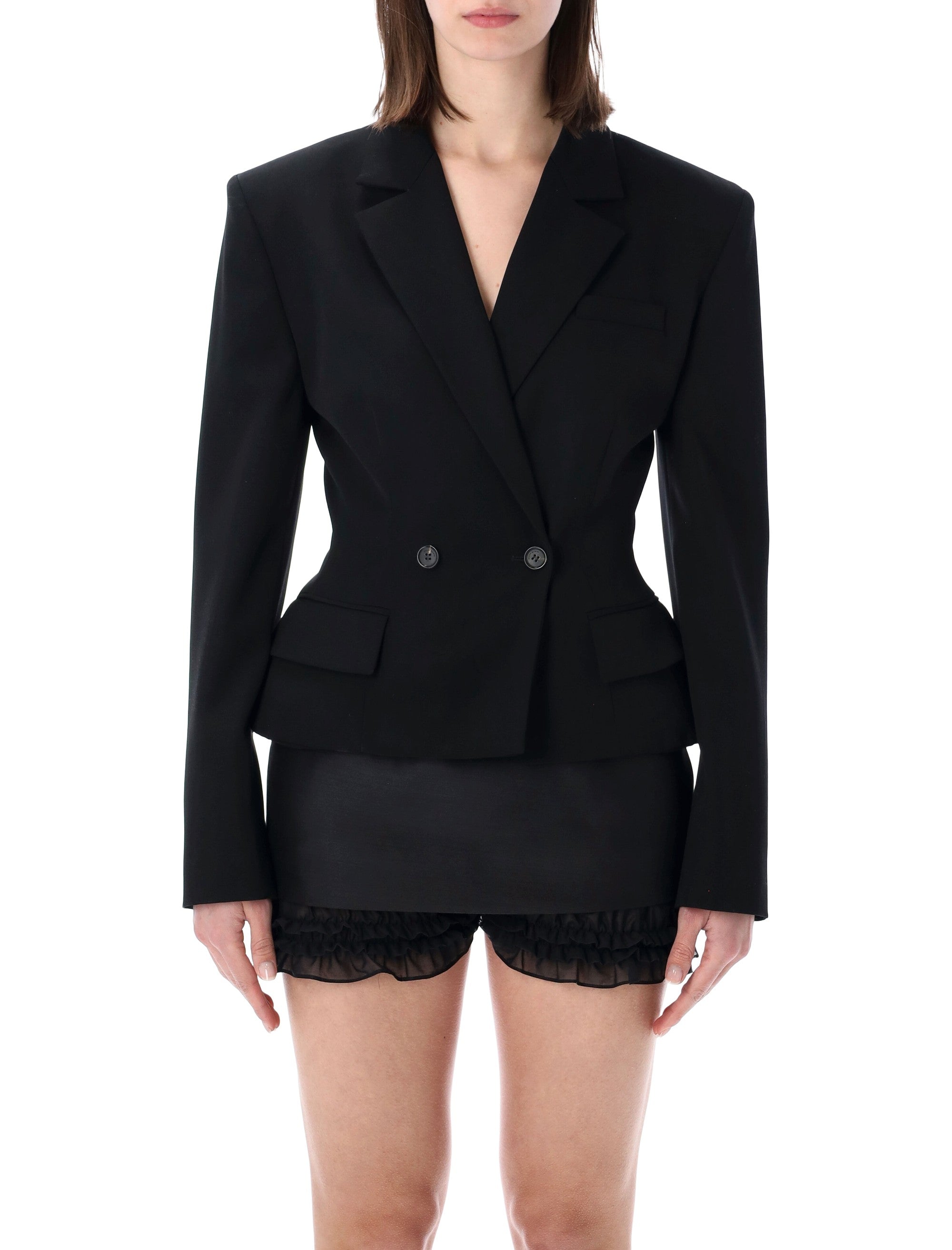 Tailored Wool Blazer with Sculpted Silhouette