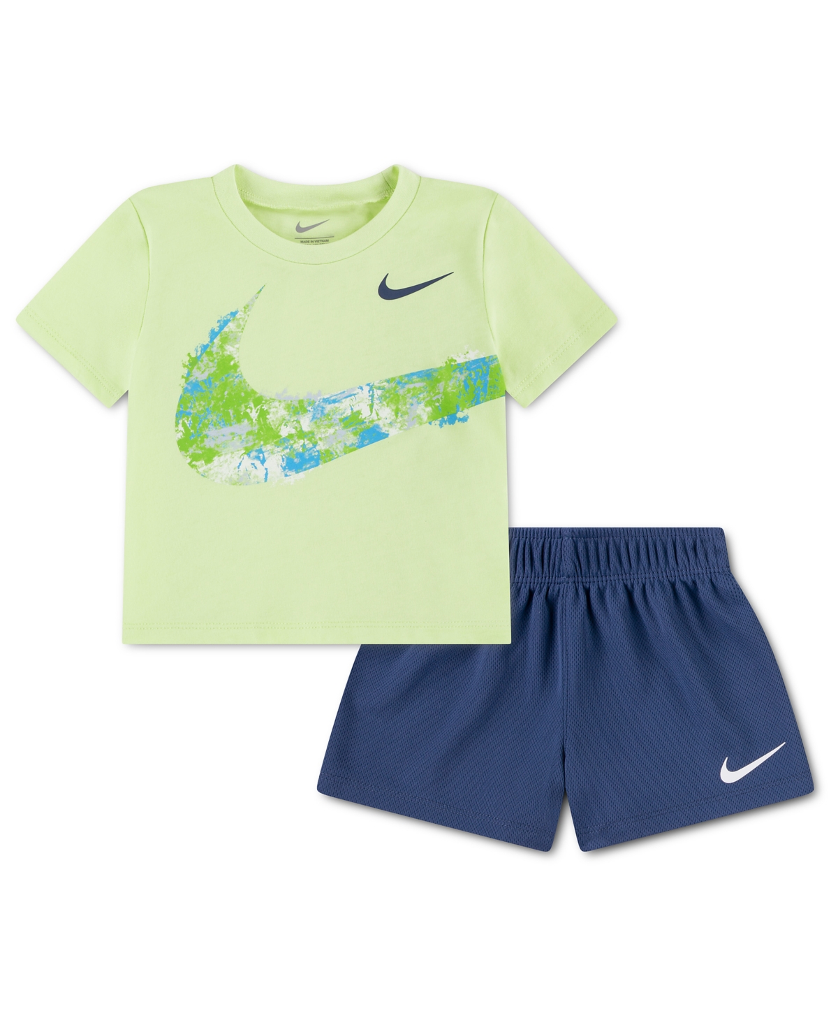 Baby Boys' Short-Sleeve T-Shirt and Shorts, 2-Piece Set - Mystic Navy/Green