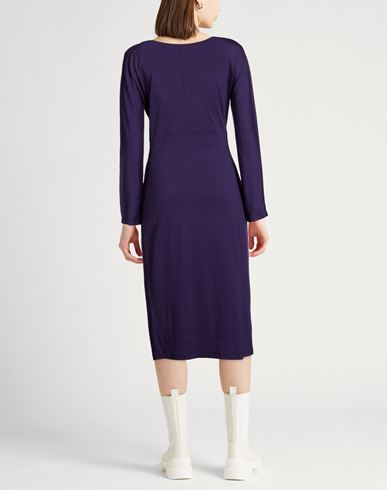 Woman Midi dress Purple Size 12 Wool, Swarovski Crystal
