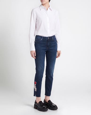 Woman Jeans Blue Size 26 Cotton, Polyester