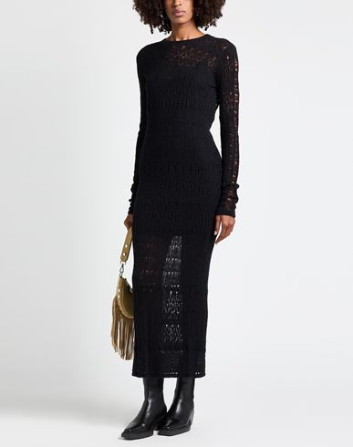 Woman Maxi dress Black Size S Nylon, Alpaca wool, Wool