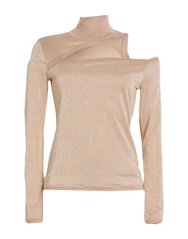 Patrizia Pepe Woman Turtleneck Beige Size 0 Viscose, Polyester, Polyamide, Elastane