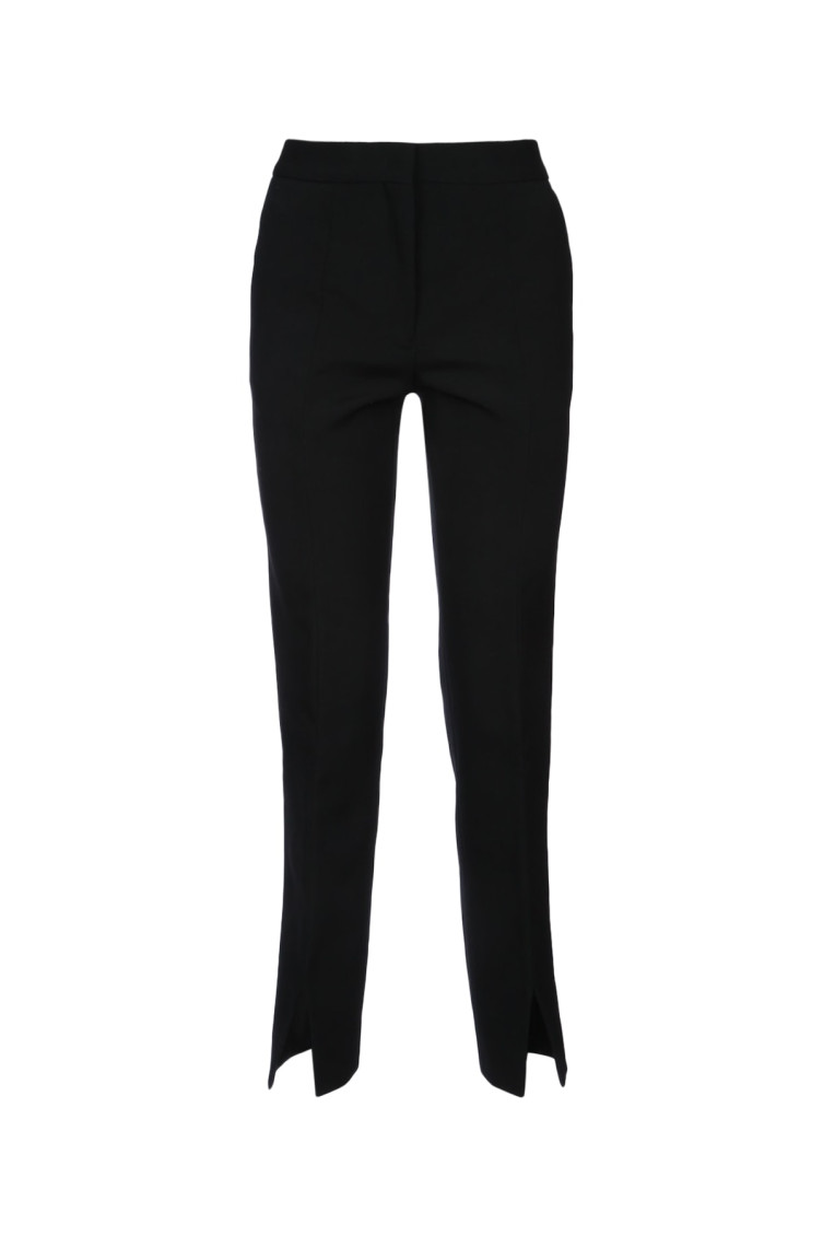 Black wool trousers