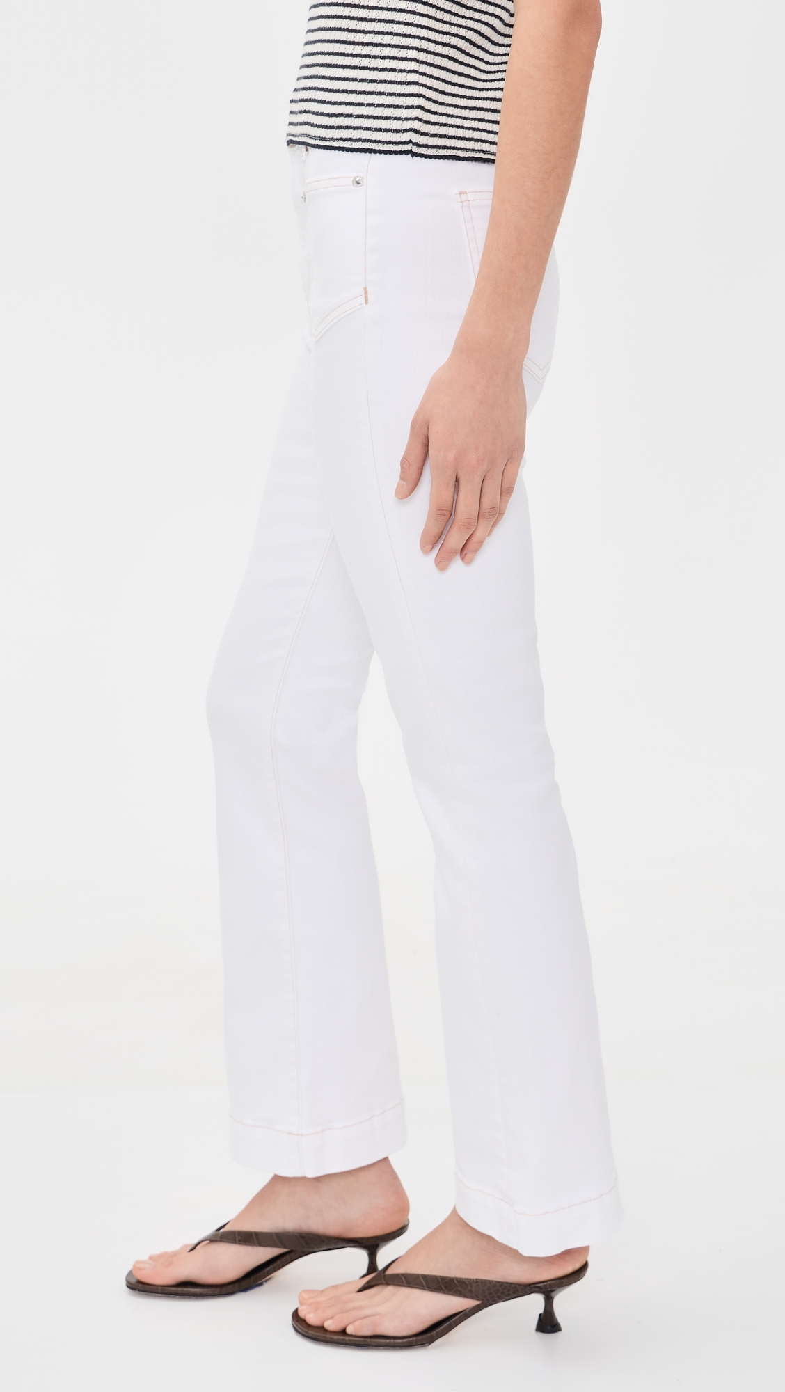 Carson Ankle Flare Jeans White