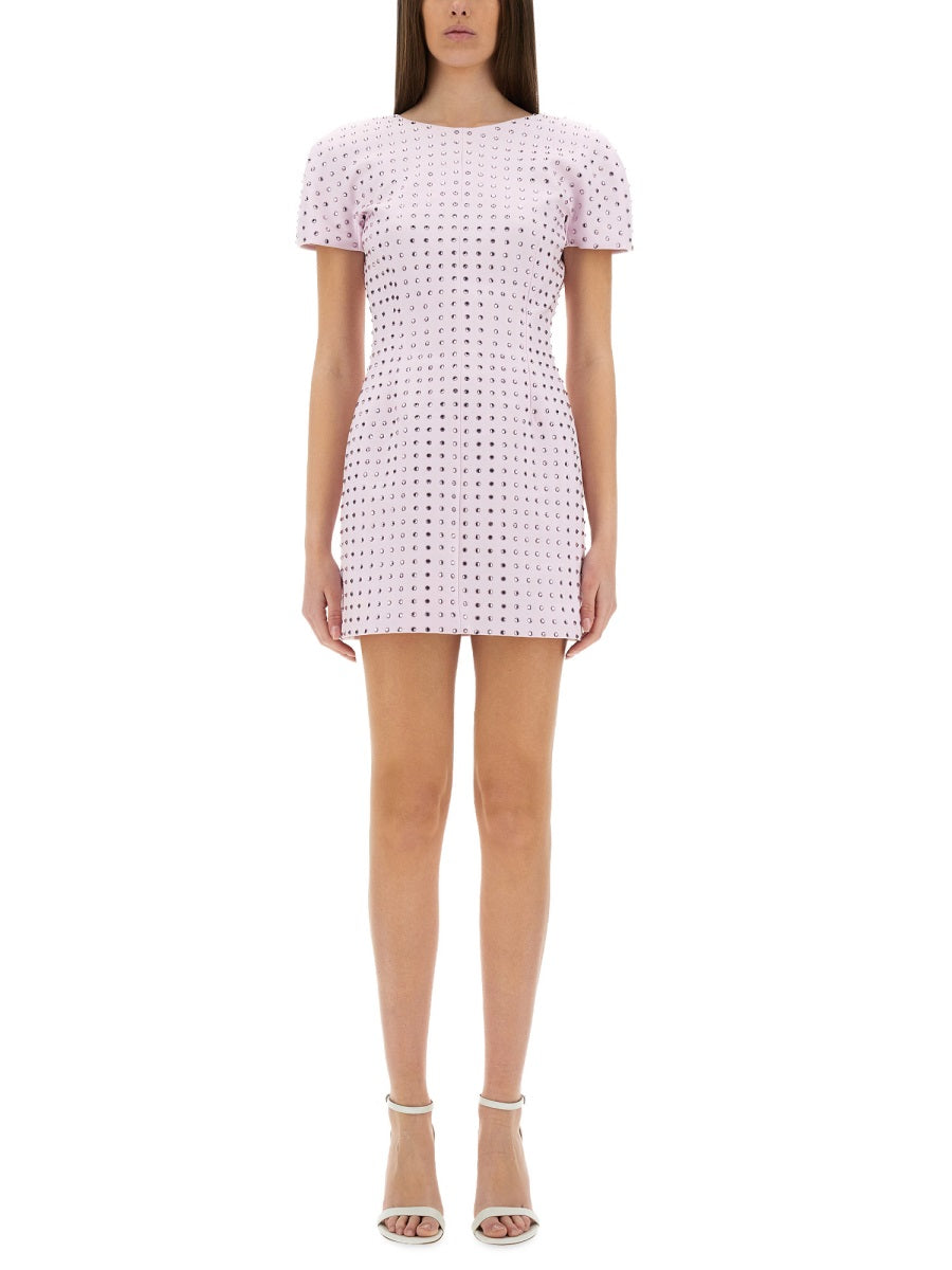 Fitted Mini Dress with Rhinestones - Size S