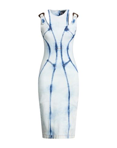 Woman Midi dress Blue Size 4 Cotton, Elastane