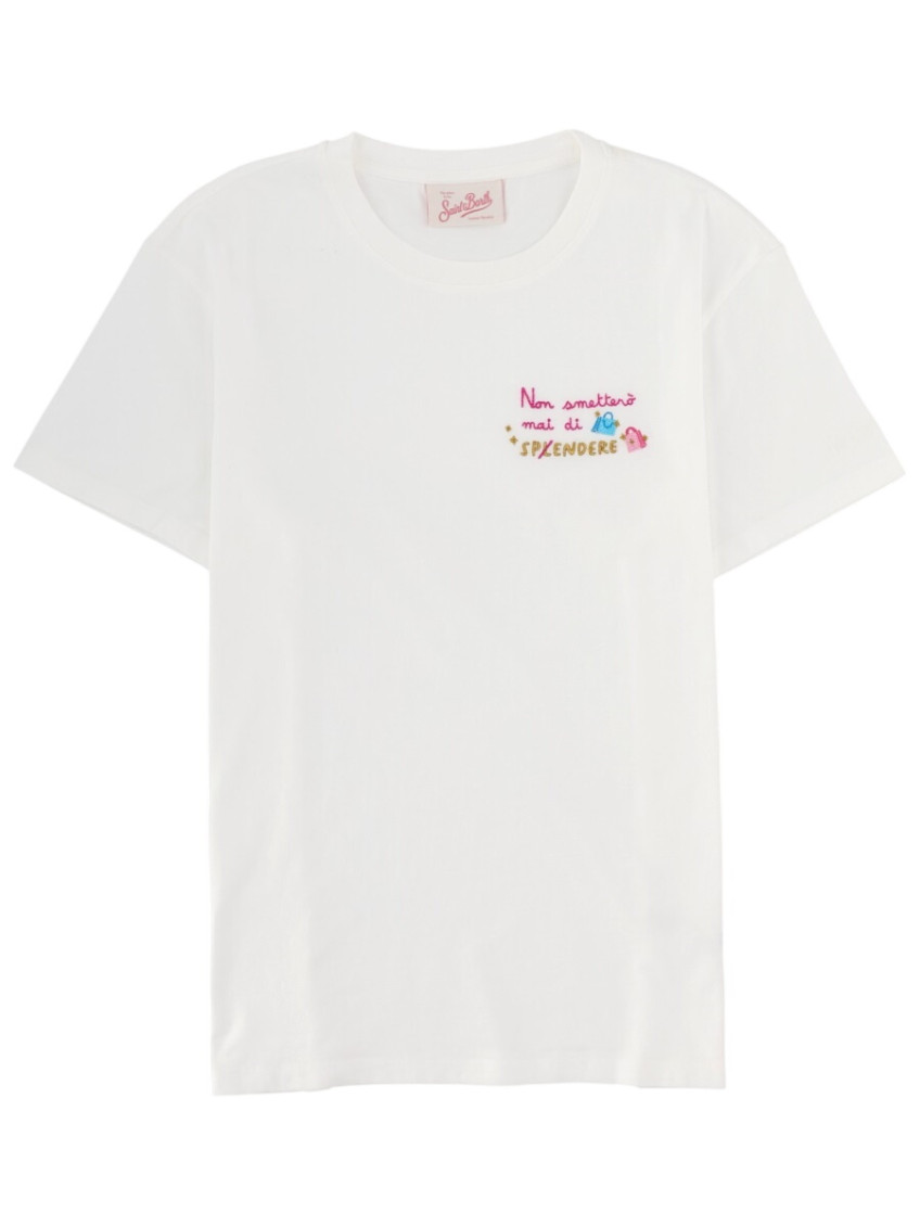 Saint Barth - emilie crew neck embroidered short sleeve top