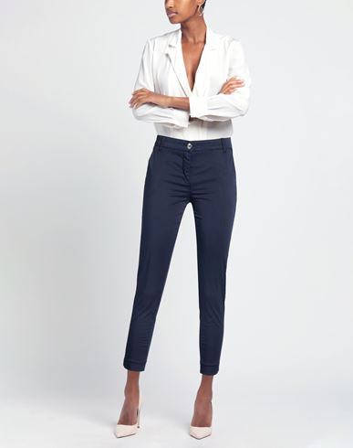 Woman Pants Midnight blue Size 8 Cotton, Elastane