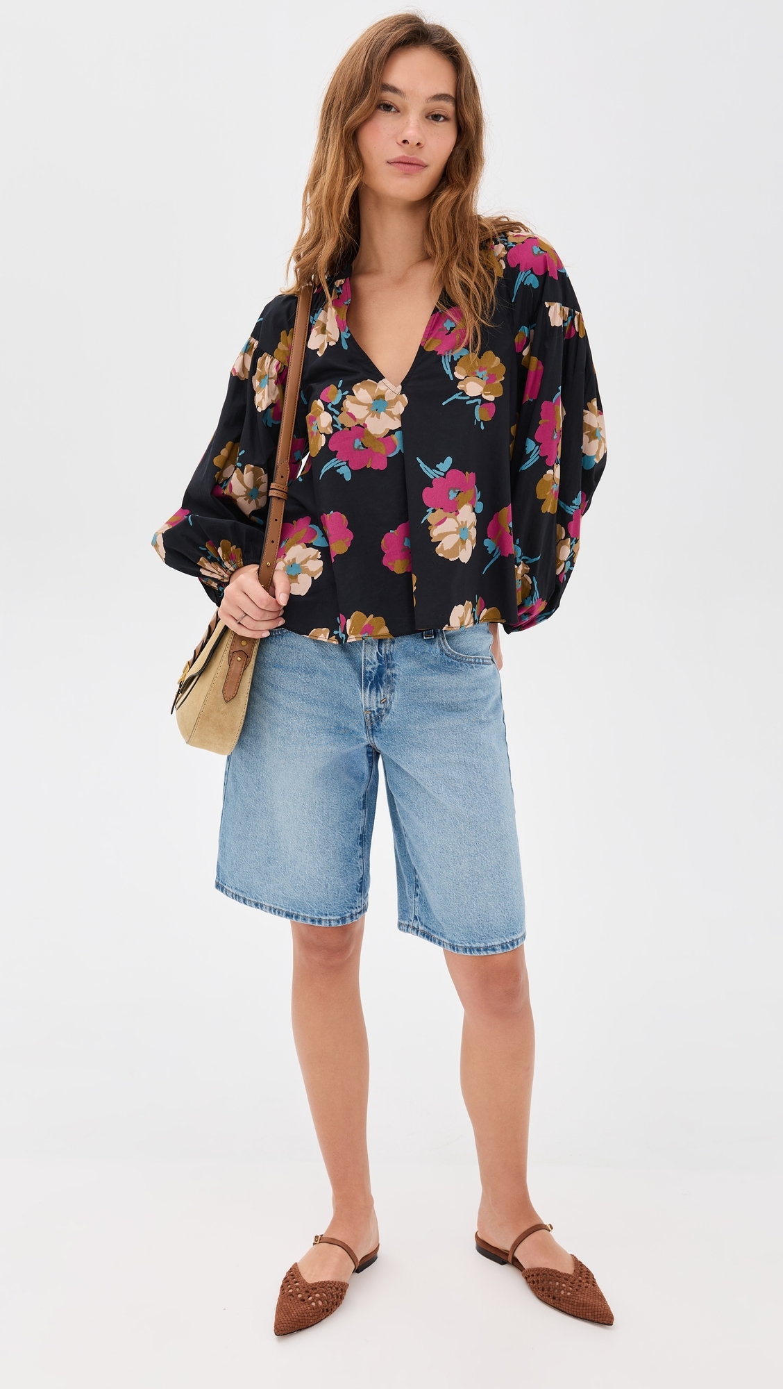Anfa Shirred Top Floating Floral