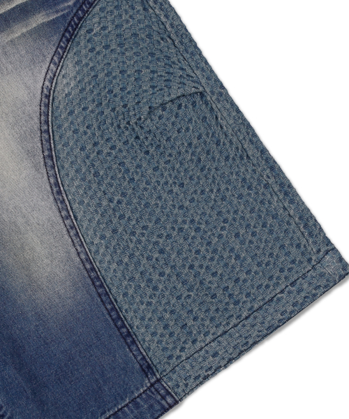 XP282 Square Jacquard Bermuda Denim Pants