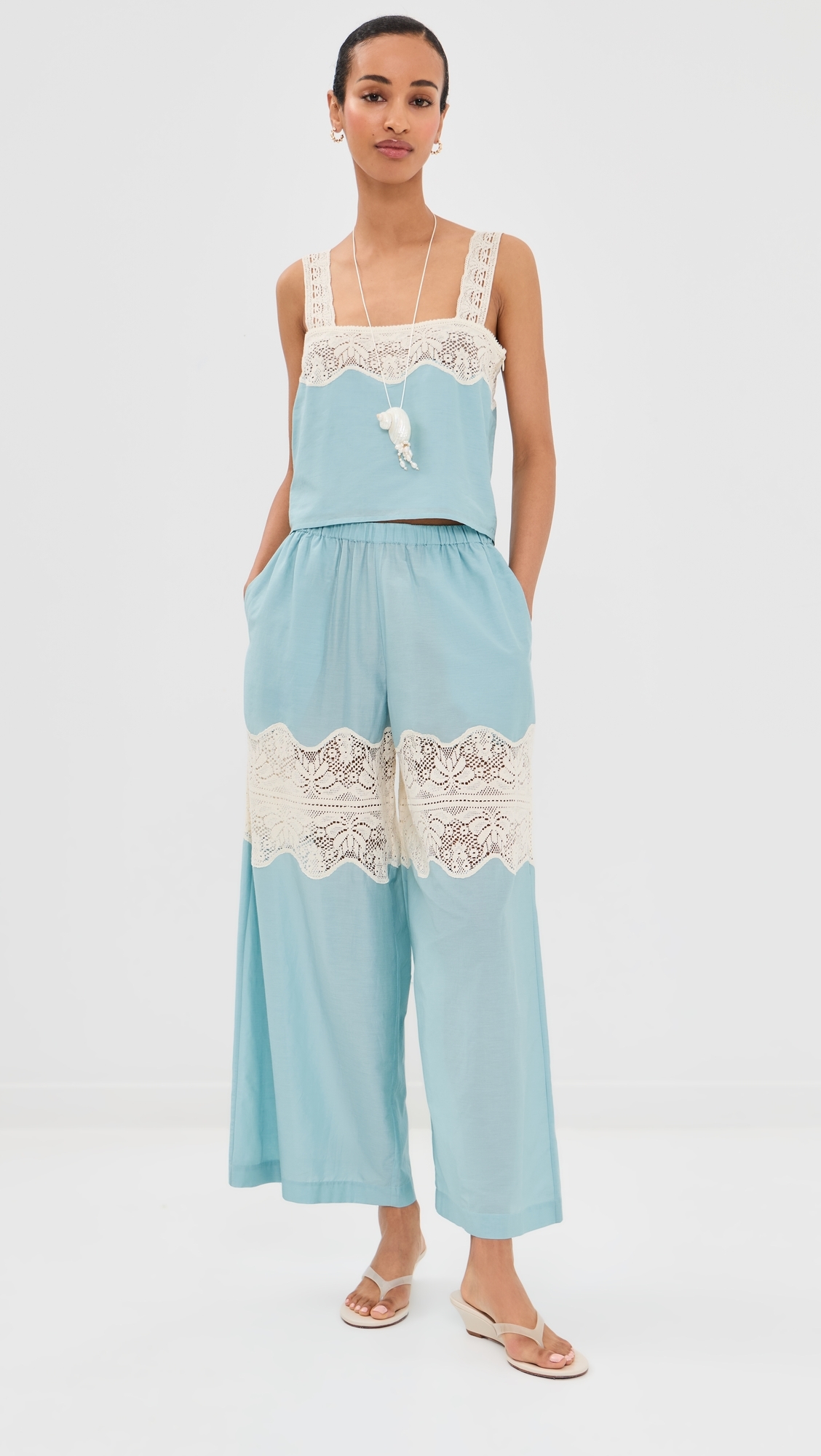 Margie Sky Prima Lace Pants Light Blue