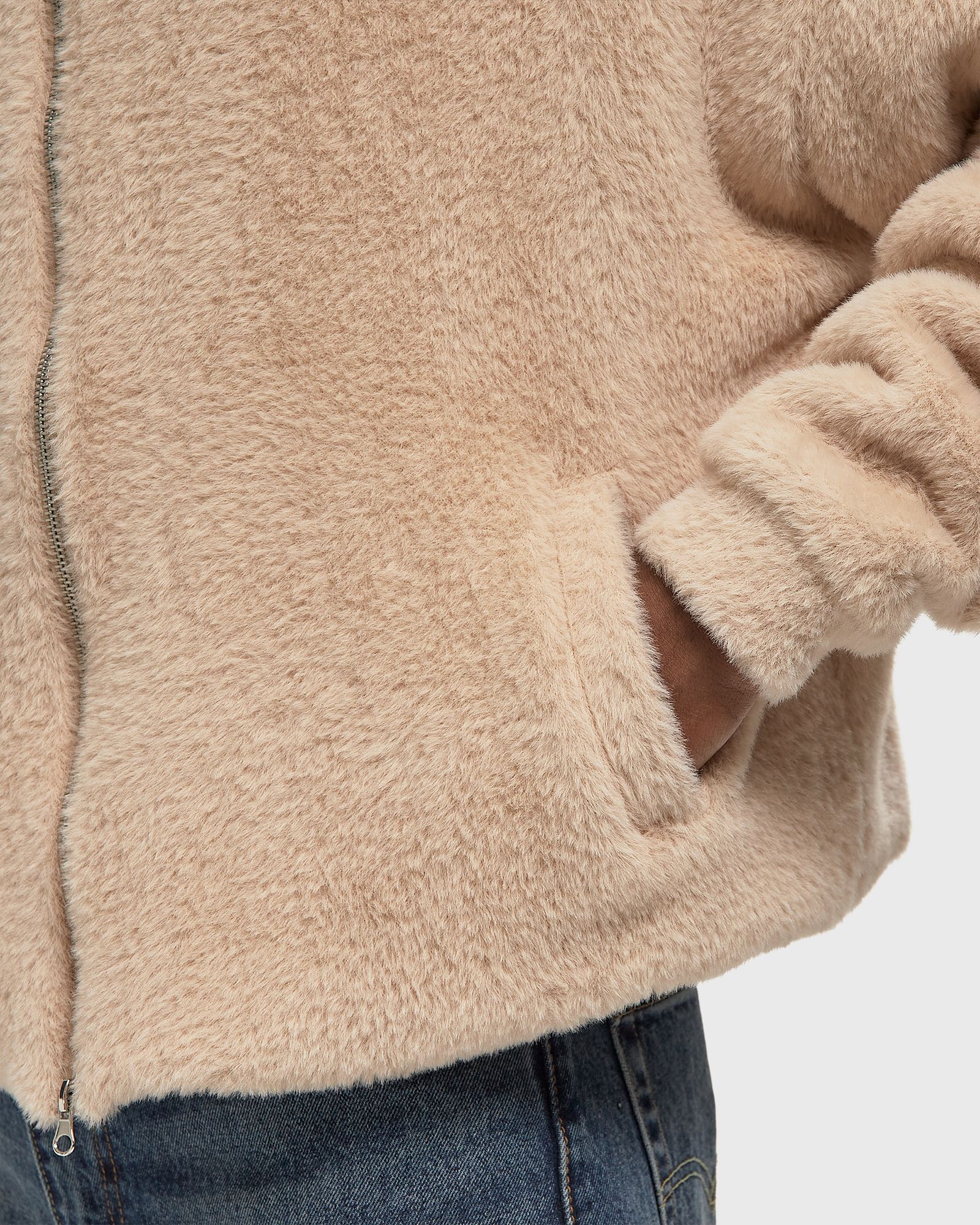 Merino Zip Hoodie beige male Zippers now available at BSTN