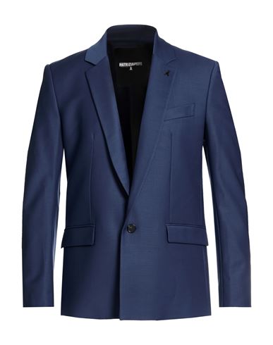Man Blazer Navy Size 36 Polyester, Virgin Wool, Elastane