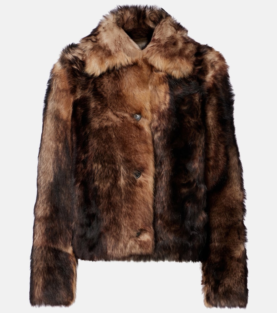 Cropped shearling jacket
