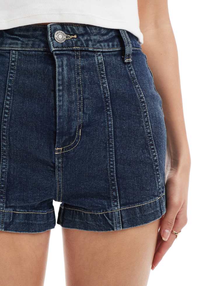 Cotton On Womens high rise micro denim short in seaside blue