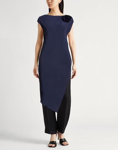Woman Top Navy Size 14 Acetate, Silk