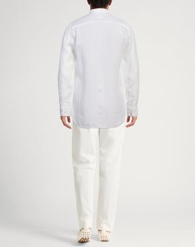 120% Lino Man Shirt White Size 3XL Linen