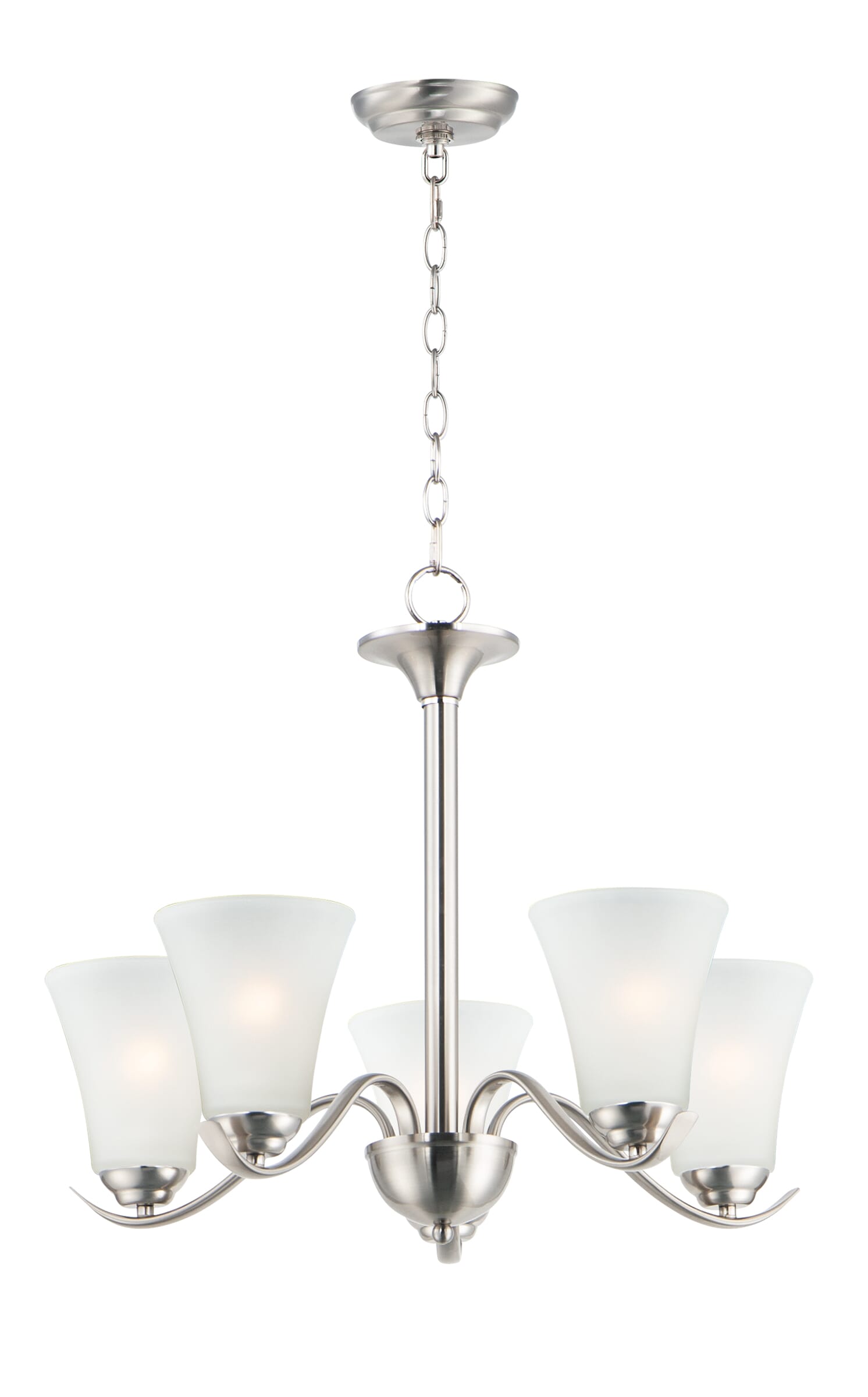 Maxim Vital 5-Light Transitional Chandelier in Satin Nickel - 12075FTSN