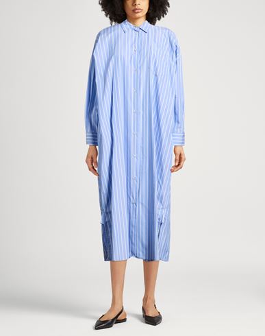Woman Midi dress Light blue Size 4 Cotton