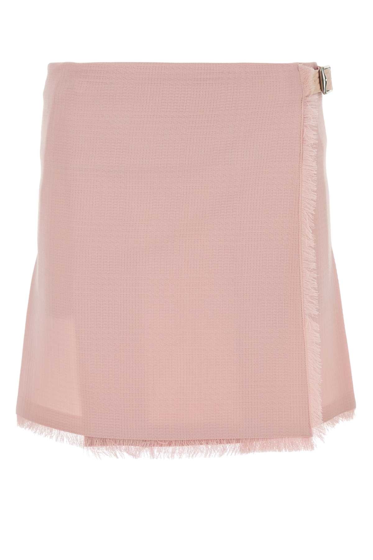 Wool Mini Skirt — Pink