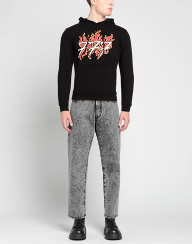 Man Sweatshirt Black Size XXS Cotton, Elastane