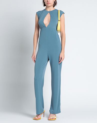 Woman Jumpsuit Pastel blue Size L Viscose, Polyester, Elastane