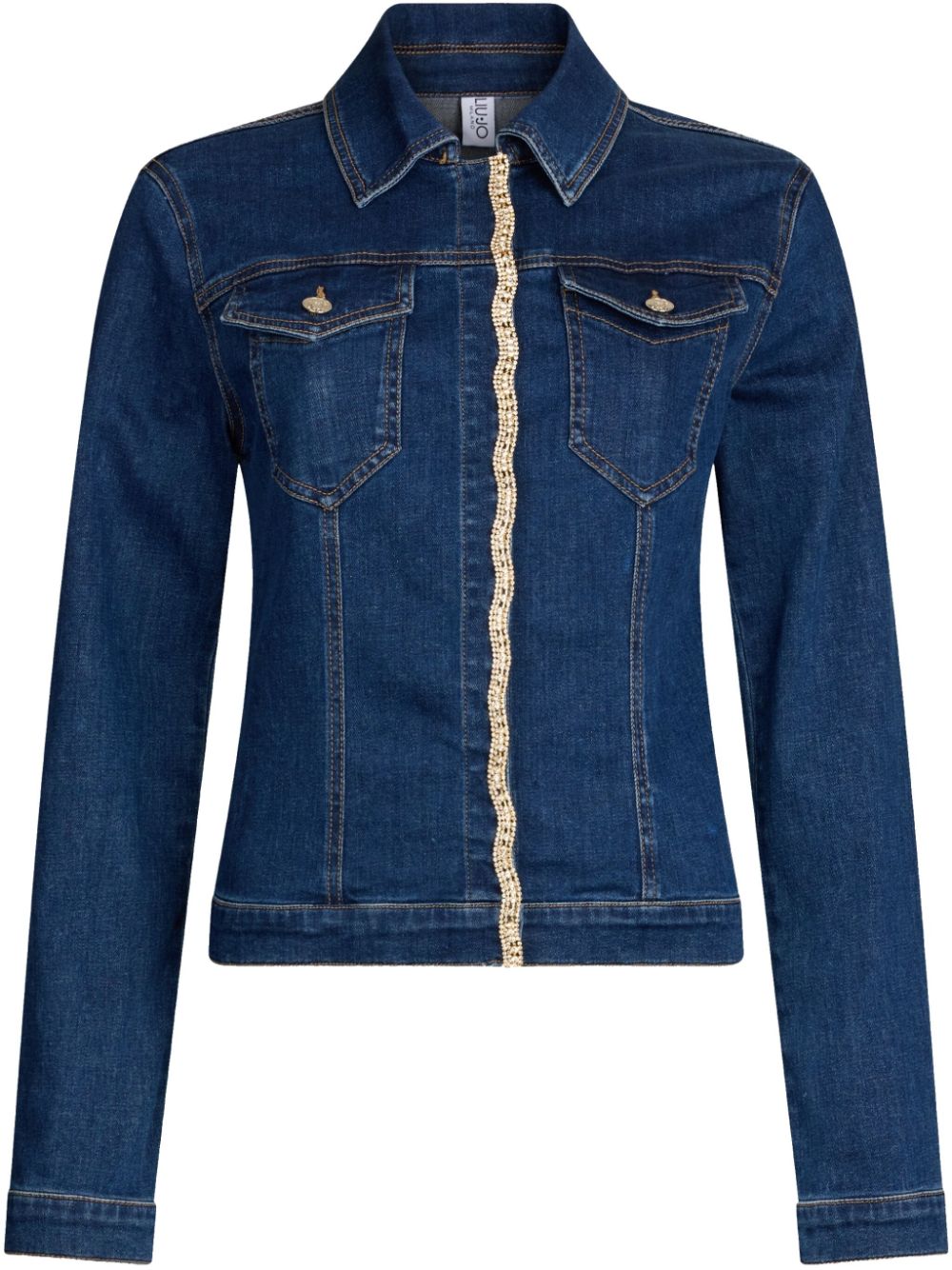 Rhinestone denim jacket - Blue