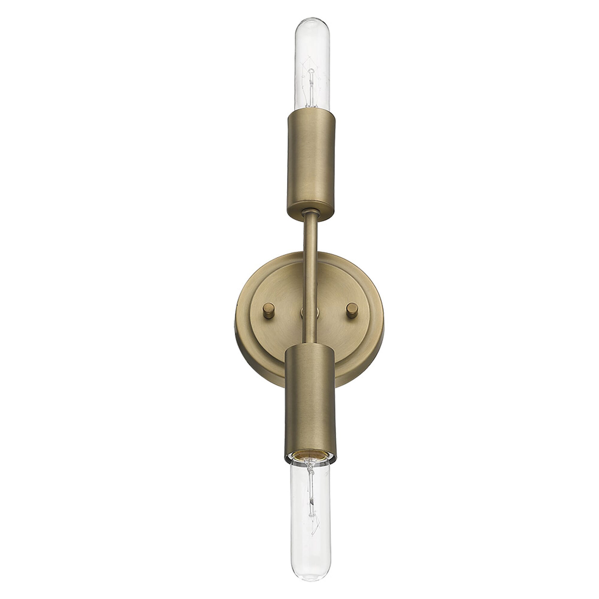 Aged Brass Two Light Wall Sconce from the Perret Collection
