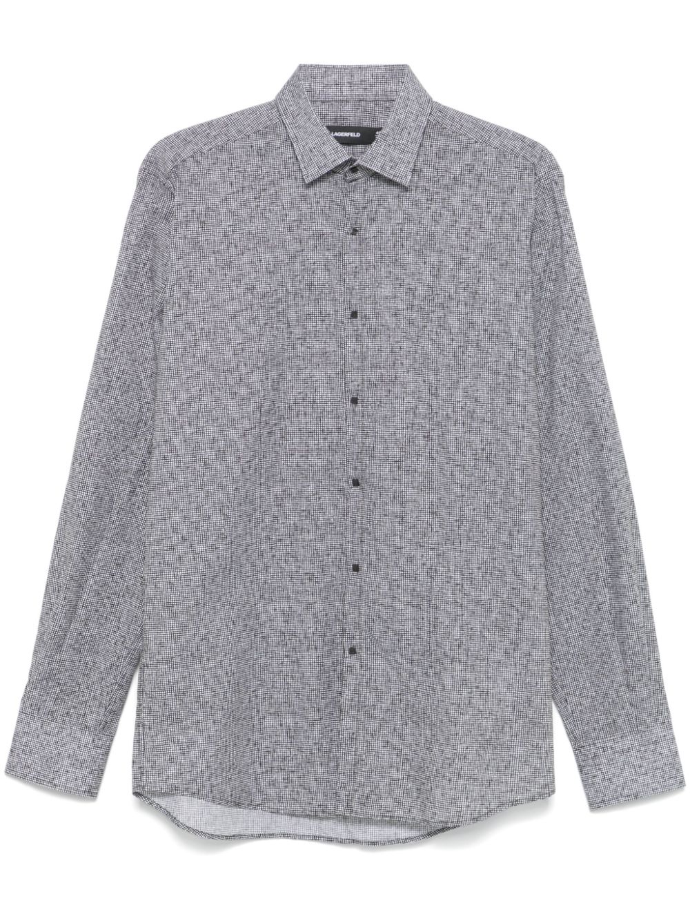 Grid-pattern shirt - White