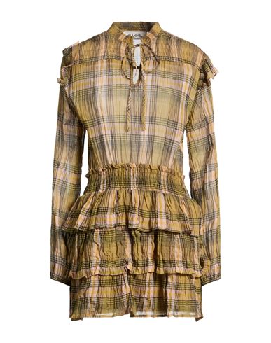 Woman Mini dress Military green Size 2 Cotton, Elastane, Polyamide, Metallic Polyester