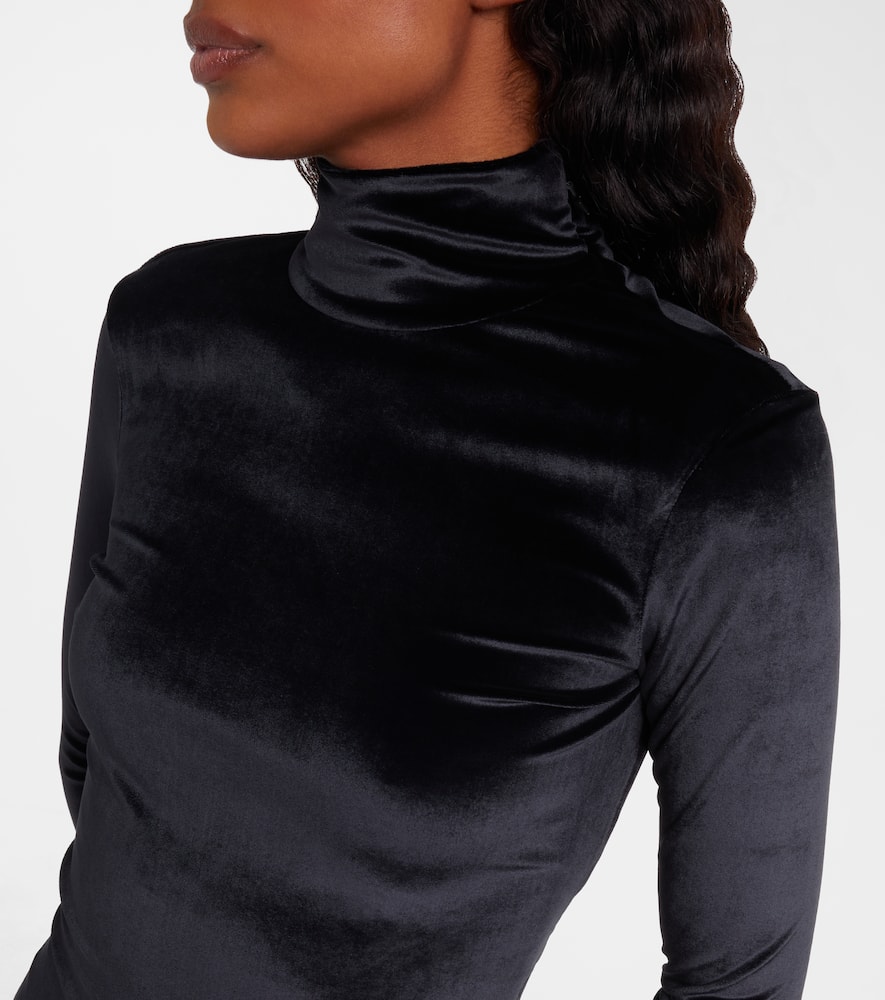 Turtleneck velvet bodysuit
