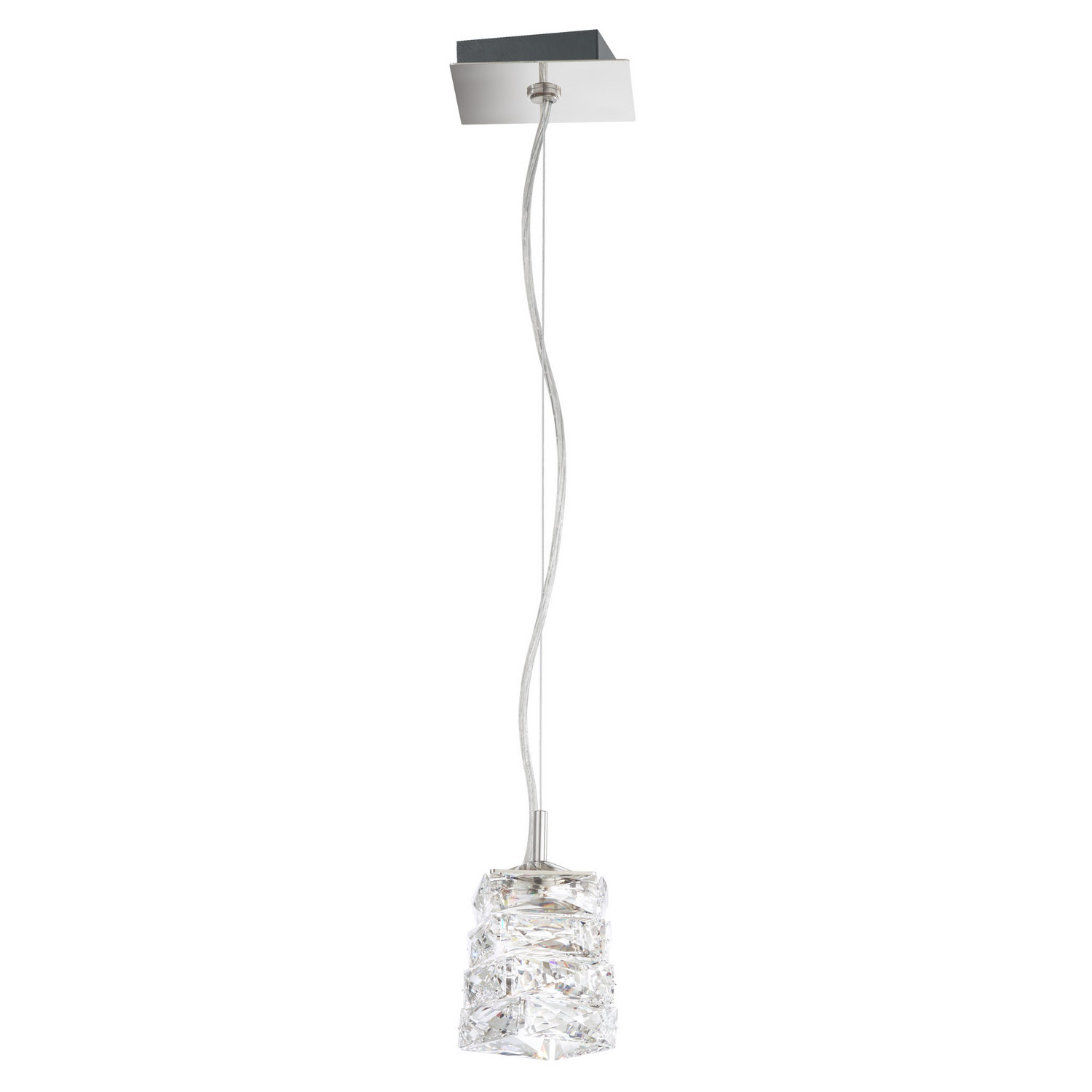 Schonbek Glissando Pendant in Stainless Steel with Clear Crystals From Swarovski Crysta
