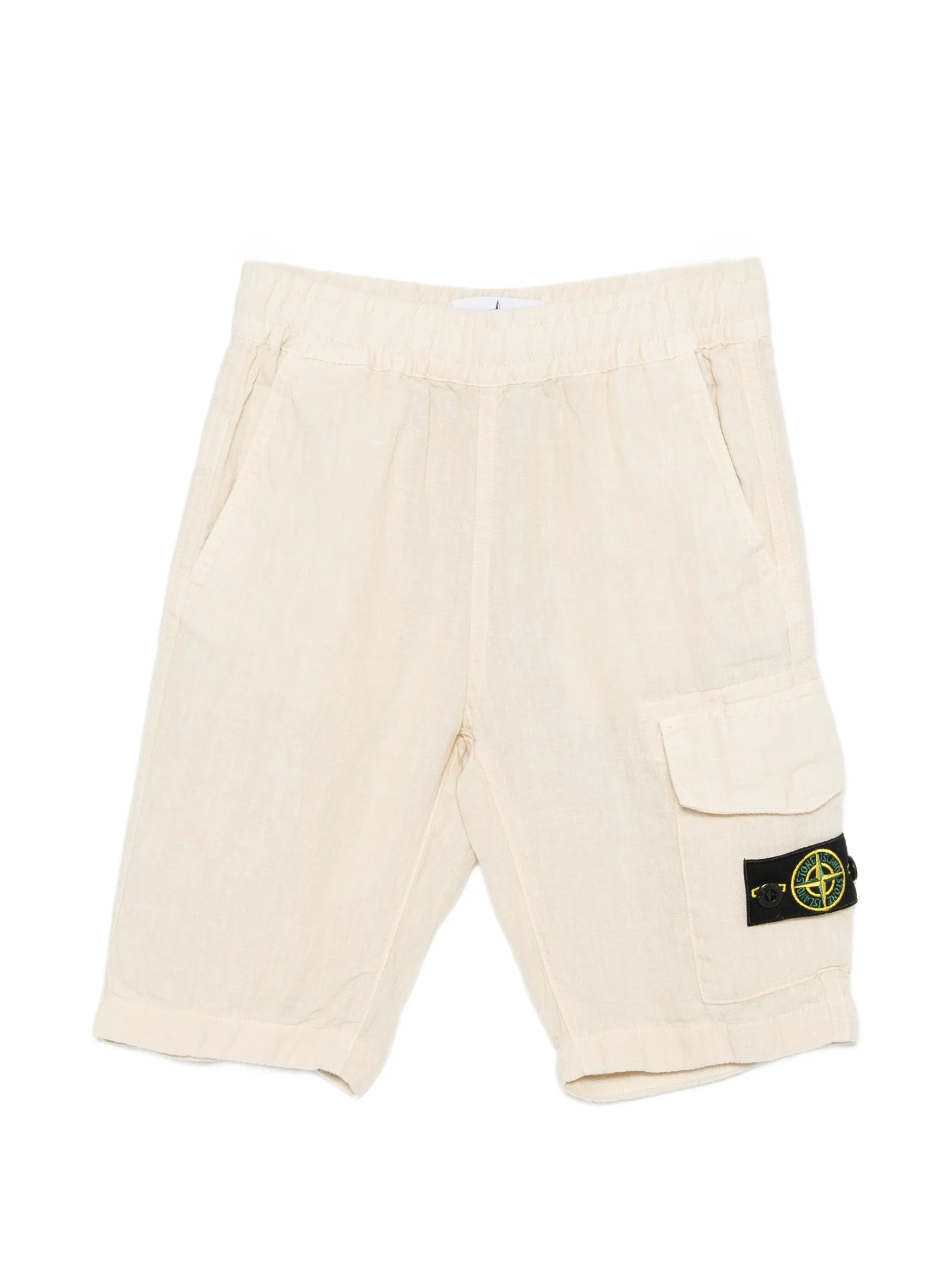 Kids' Linen Bermuda Shorts with Cargo Pocket