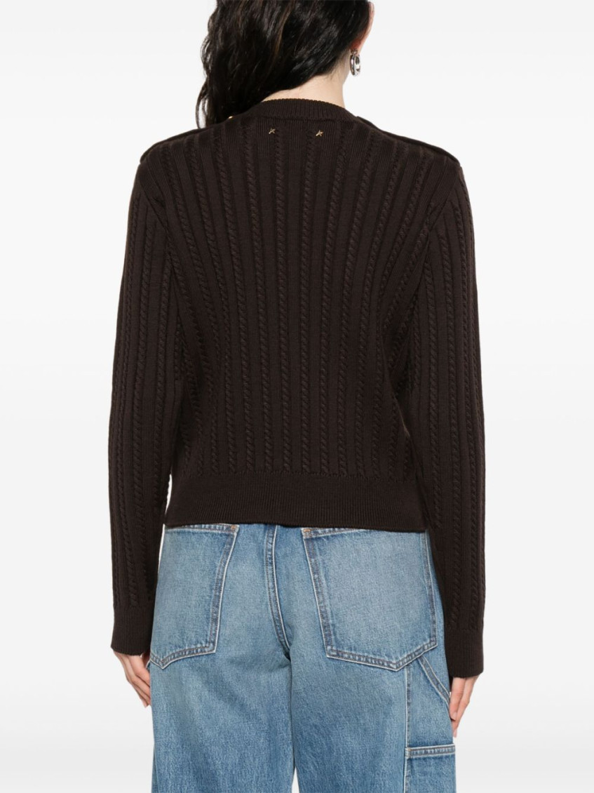 Journey W'S Ofra Regular Knit Crewneck Shoulder Botton Wool Cable Knitwear Brown
