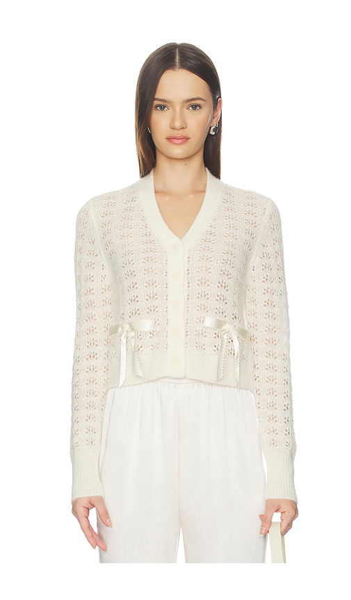 LoveShackFancy Lilly Cardigan in Ivory. S. Also in