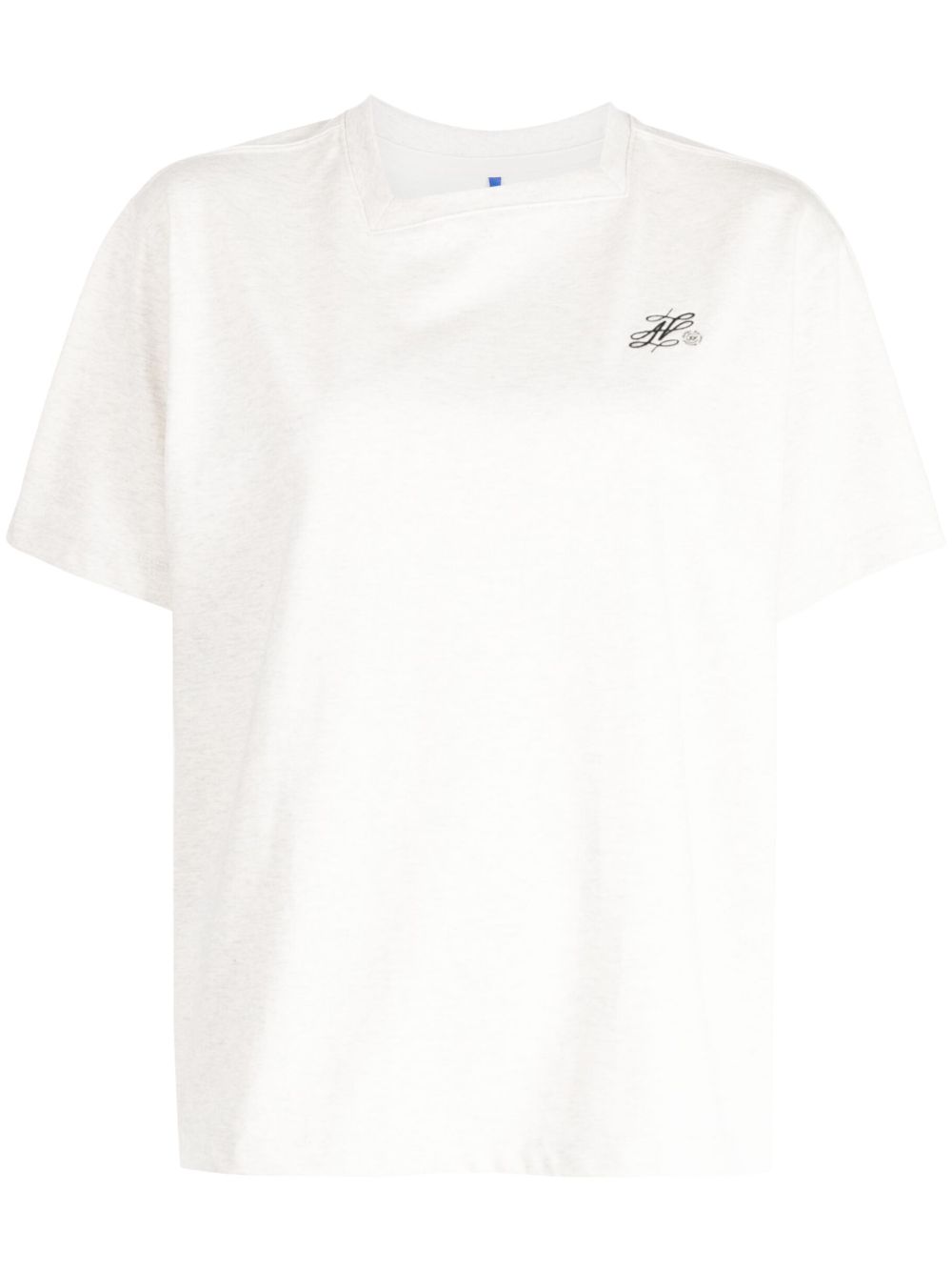Logo-embroidered short-sleeve T-shirt - Neutrals