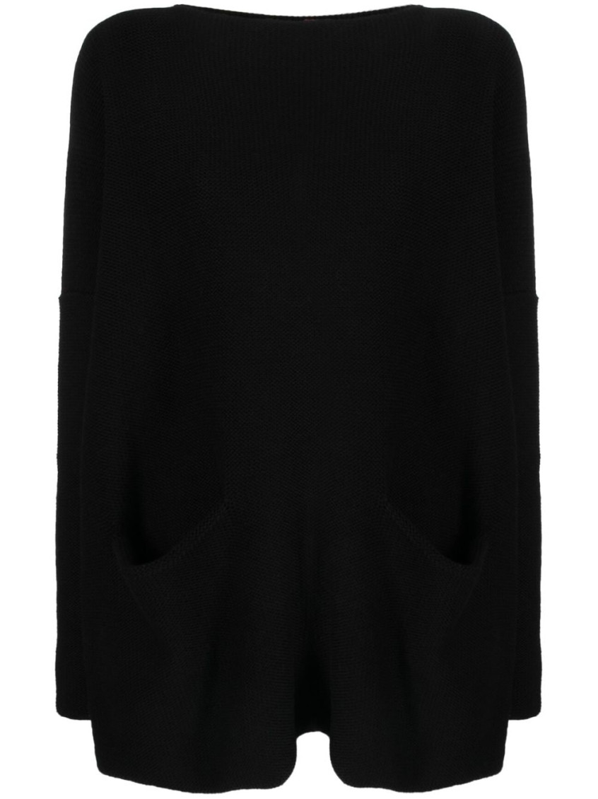 - Boat Neck Cotton Sweater