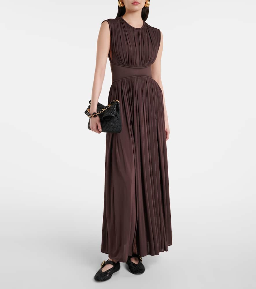 Illuminate gathered maxi dress