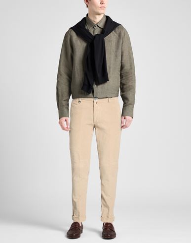 Man Pants Beige Size 38 Cotton, Elastane