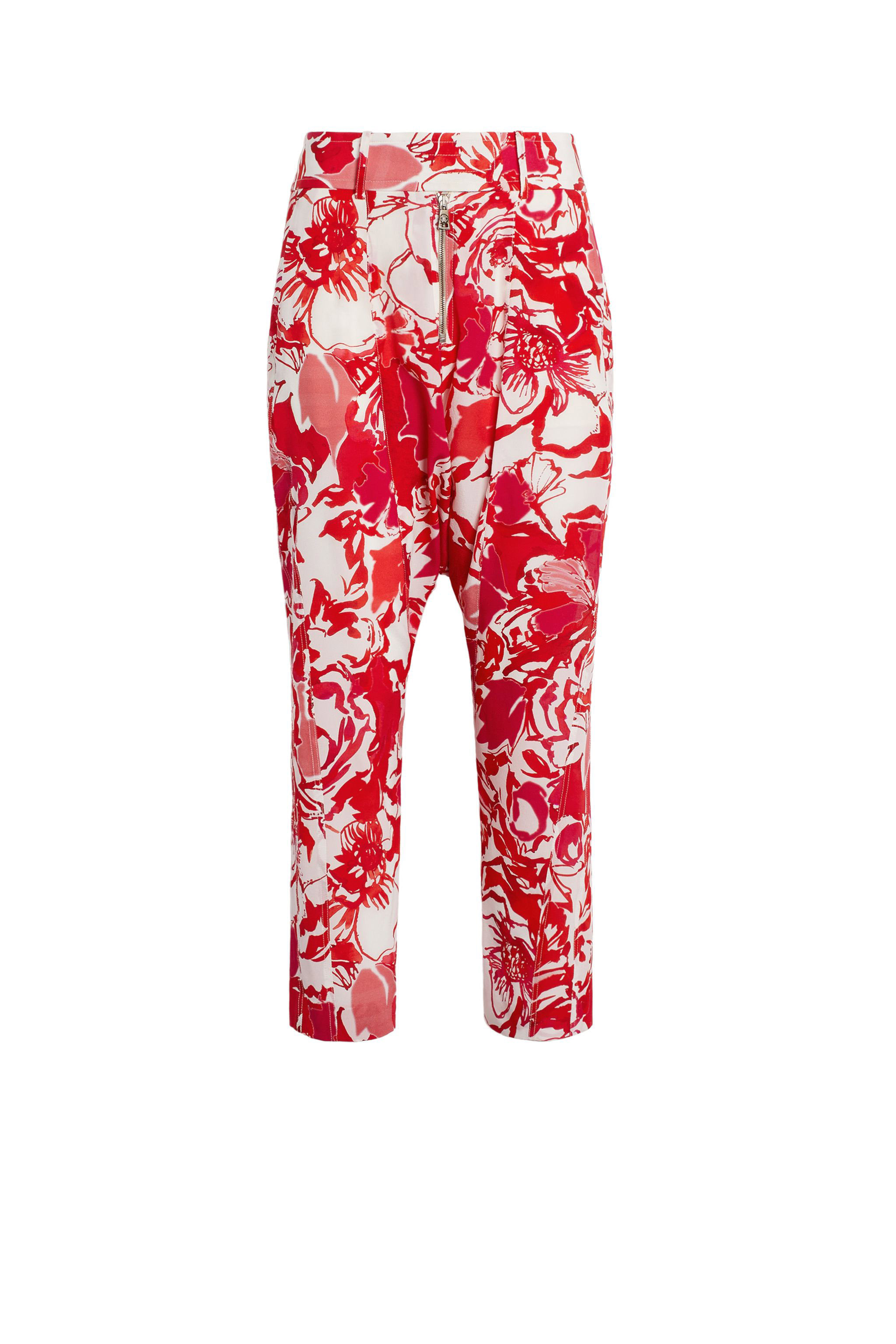 Hydrangea Print Cropped Trousers
