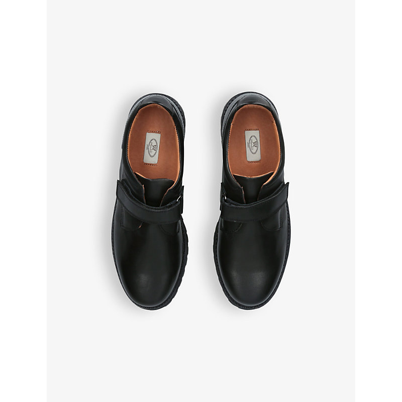 Boys Black Kids Harry Adjustable-strap Leather Shoes 
